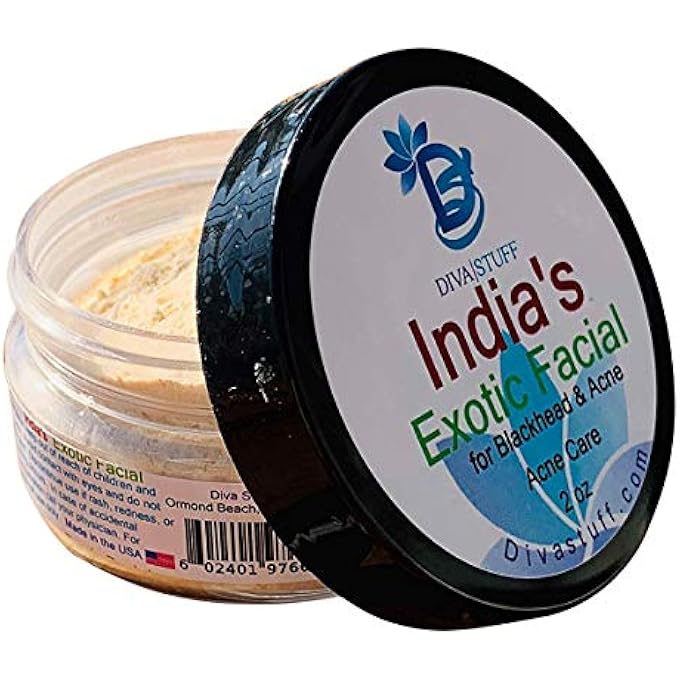 Diva Stuff INDIA'S EXOTIC FACIAL FOR BLACKHEADS AND ACNE, 2OZ JAR, - Image 1